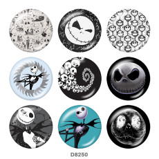 20MM  Halloween  Print   glass  snaps buttons