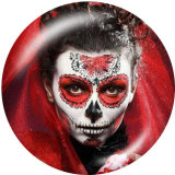 20MM  Halloween  girls death  skull  Print   glass  snaps buttons