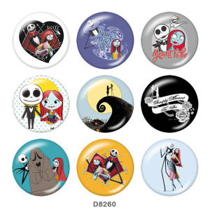 20MM  Halloween  Print   glass  snaps buttons