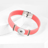 Stainless Steel Silicone Elastic Adjustable DIY Bracelet  fit 20mm snaps chunks