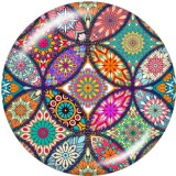Painted metal snaps 20mm  charms  mandala  pattern  Print