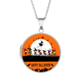 20 styles Stainless steel painted Phase box, chain length 60cm, diameter 2.7cm Halloween christmas