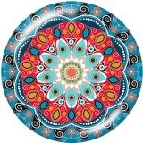Painted metal snaps 20mm  charms  mandala  pattern  Print