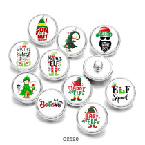 Painted metal snaps 20mm  charms  Christmas  MOM  DAD  Print   girl