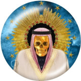 Painted metal snaps 20mm  charms Halloween  skull  Print