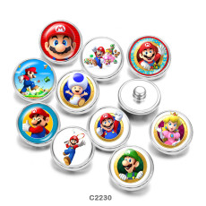 Painted metal snaps 20mm  charms  Cartoon  Print