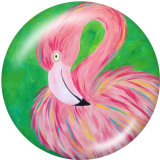 Painted metal snaps 20mm  charms  Flamingo  Print    LOVE