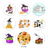 Painted metal snaps 20mm  charms  Halloween  Print