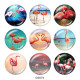 Painted metal snaps 20mm  charms  Flamingo LOVE  Print    Beach