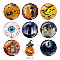 Painted metal snaps 20mm  charms  Halloween   Print