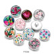 Painted metal snaps 20mm  charms  Flower  Pineapple  Print    Beach Ocean