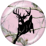 Painted metal snaps 20mm  charms  Deer  Print