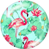 Painted metal snaps 20mm  charms  Flamingo  Print    LOVE