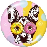 Painted metal snaps 20mm  charms  doughnut  pineapple  Print