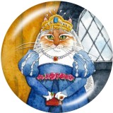 Painted metal snaps 20mm  charms Cartoon  Cat  Print