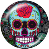 Painted metal snaps 20mm  charms  Halloween  skull  Print