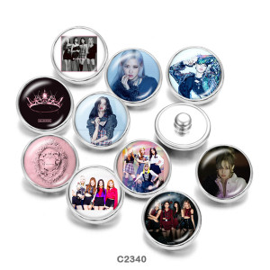 Painted metal snaps 20mm  charms  Famous  music  Print