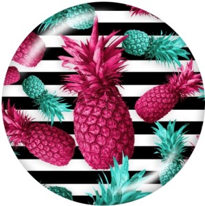 Painted metal snaps 20mm  charms  Flower  Pineapple  Print    Beach Ocean