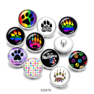 Painted metal snaps 20mm  charms  panthers   pattern   Print