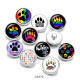 Painted metal snaps 20mm  charms  panthers   pattern   Print