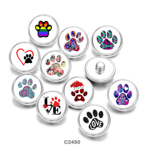 Painted metal snaps 20mm  charms  love  pattern   Print