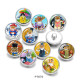 Painted metal snaps 20mm  charms Cartoon  Cat  Print