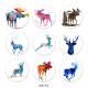 Painted metal snaps 20mm  charms  Deer  Print