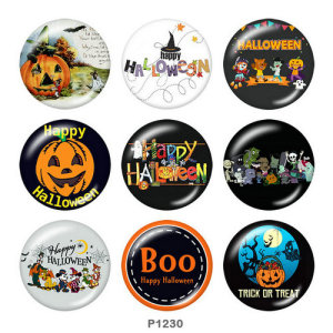 Painted metal snaps 20mm  charms  Halloween  Print