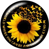 Painted metal snaps 20mm  charms  Sunflower  Flag  USA  Print
