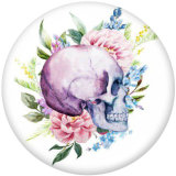 Painted metal snaps 20mm  charms Halloween  skull  Print
