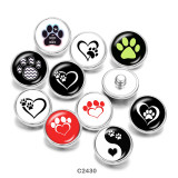 20MM Tai Chi  Print  glass  snaps buttons