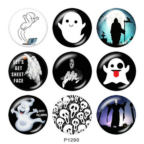 Painted metal snaps 20mm  charms  Halloween   Print