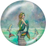 Painted metal snaps 20mm  charms  Unicorn  Dragonfly  mermaid  Print