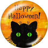 Painted metal snaps 20mm  charms  Halloween  Cat  Print