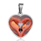 30MM Stainless Steel Painted Love Heart Shape Pendant 36 styles