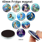 10pcs/lot  Ocean mermaid  glass picture printing products of various sizes  Fridge magnet cabochon