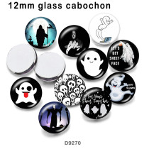 10pcs/lot  Halloween skull  glass picture printing products of various sizes  Fridge magnet cabochon