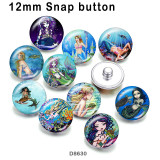 10pcs/lot  Ocean mermaid  glass picture printing products of various sizes  Fridge magnet cabochon