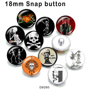 10pcs/lot  Halloween skull  glass picture printing products of various sizes  Fridge magnet cabochon