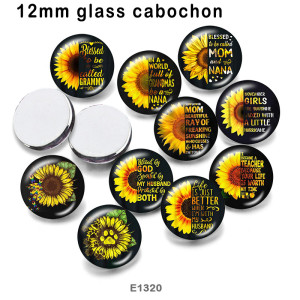 10pcs/lot  Sunflower  MOM  glass picture printing products of various sizes  Fridge magnet cabochon