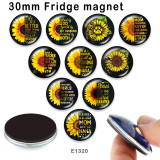 10pcs/lot  Sunflower  MOM  glass picture printing products of various sizes  Fridge magnet cabochon