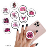 Pink Faith Ribbon The mobile phone holder Painted phone sockets with a black or white print pattern base