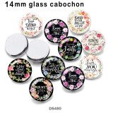 10pcs/lot  Flower  words  glass picture printing products of various sizes  Fridge magnet cabochon