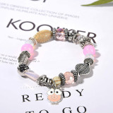 Natural stone owl ladies bracelet beaded bracelet