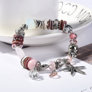 Natural stone starfish beach ladies bracelet beaded bracelet