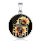 30MM Stainless Steel  Painted Round Pendant Halloween