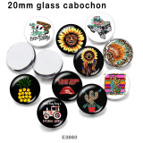 10pcs/lot Sunflower  cactus  glass picture printing products of various sizes  Fridge magnet cabochon