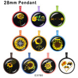 10pcs/lot Sunflower love  glass picture printing products of various sizes  Fridge magnet cabochon