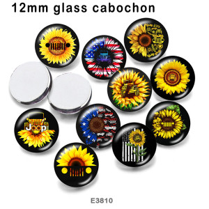 10pcs/lot Sunflower Car glass picture printing products of various sizes  Fridge magnet cabochon