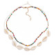 Handmade Rice Bead Shell Multilayer Necklace Europe and America Woven Pendant Jewelry
